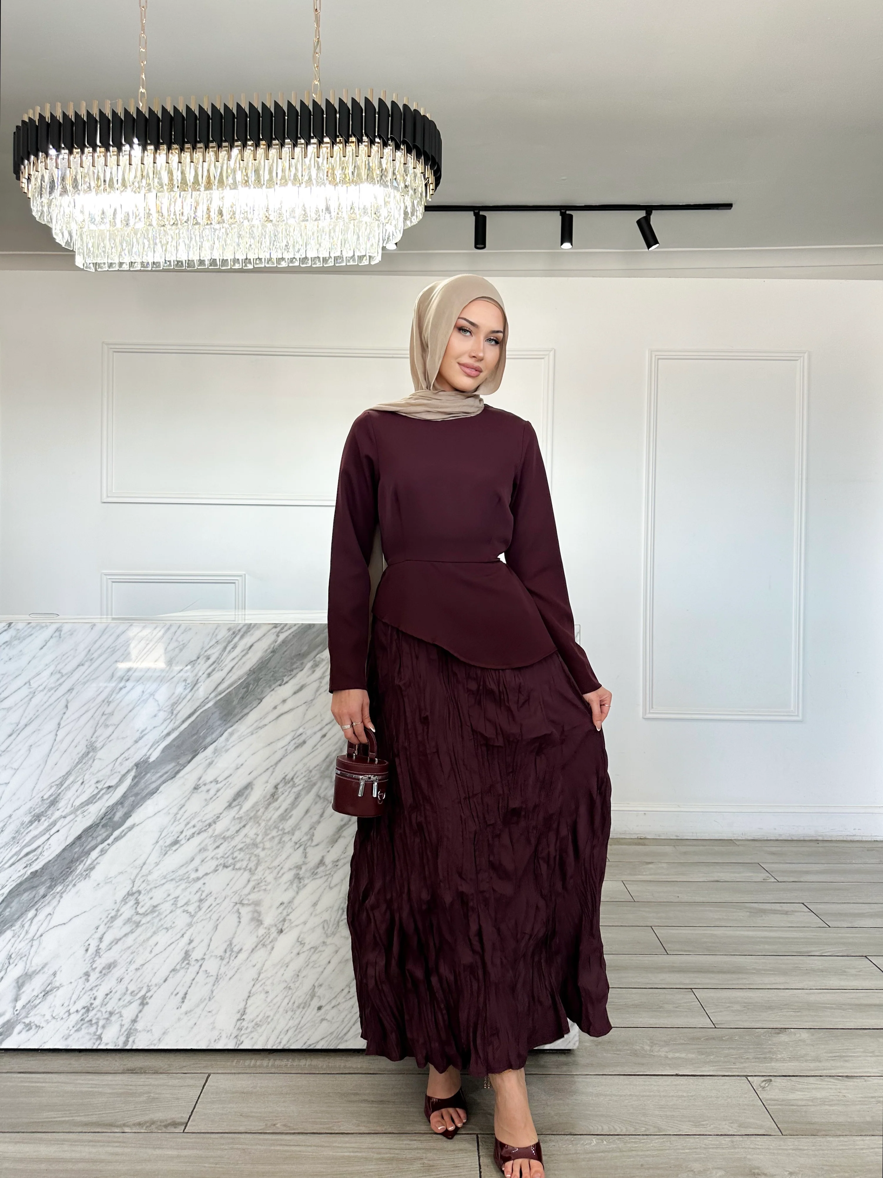 Evangeline Dress - Burgundy
