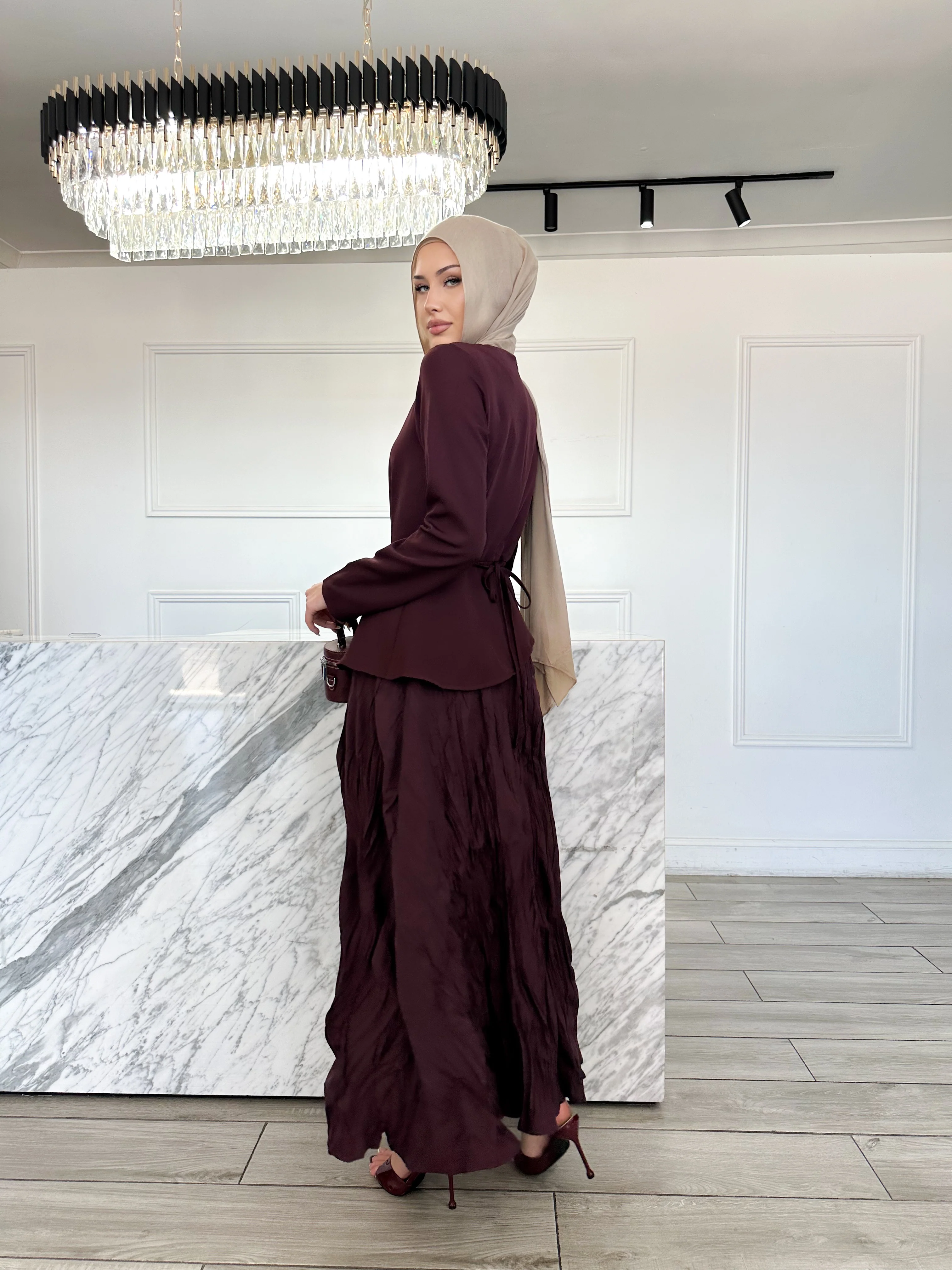 Evangeline Dress - Burgundy - Image 2