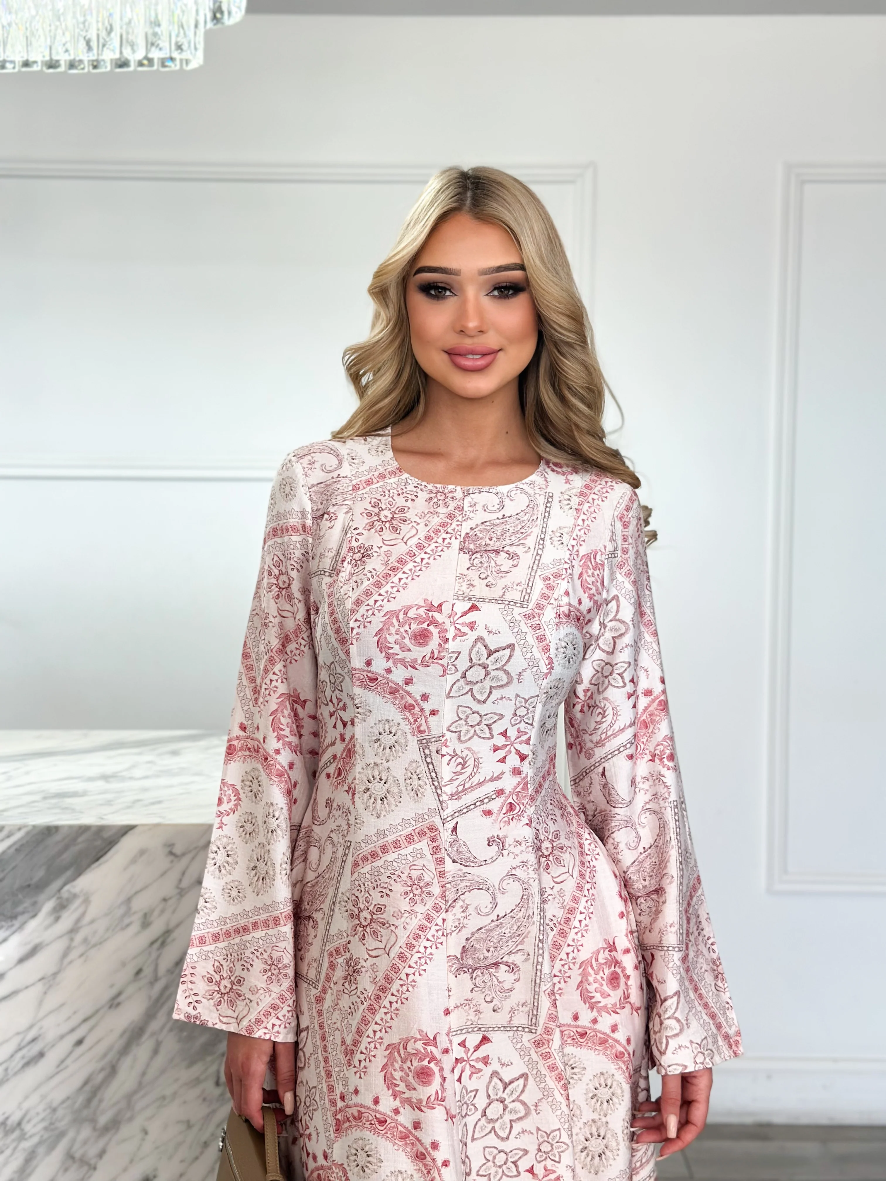 Hajar Dress - Pink Print - Image 2