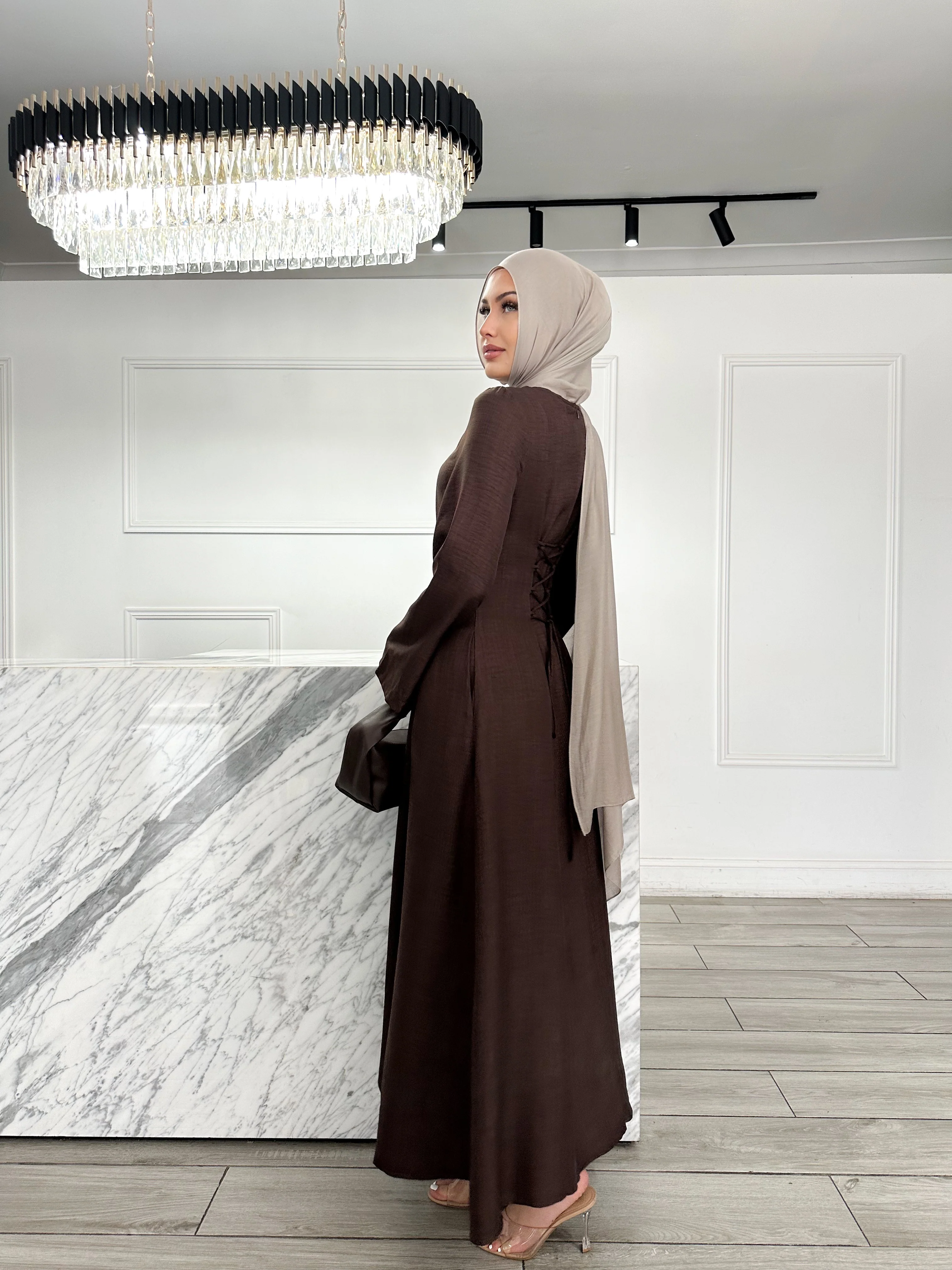 Hajar Dress - Chocolate - Image 2