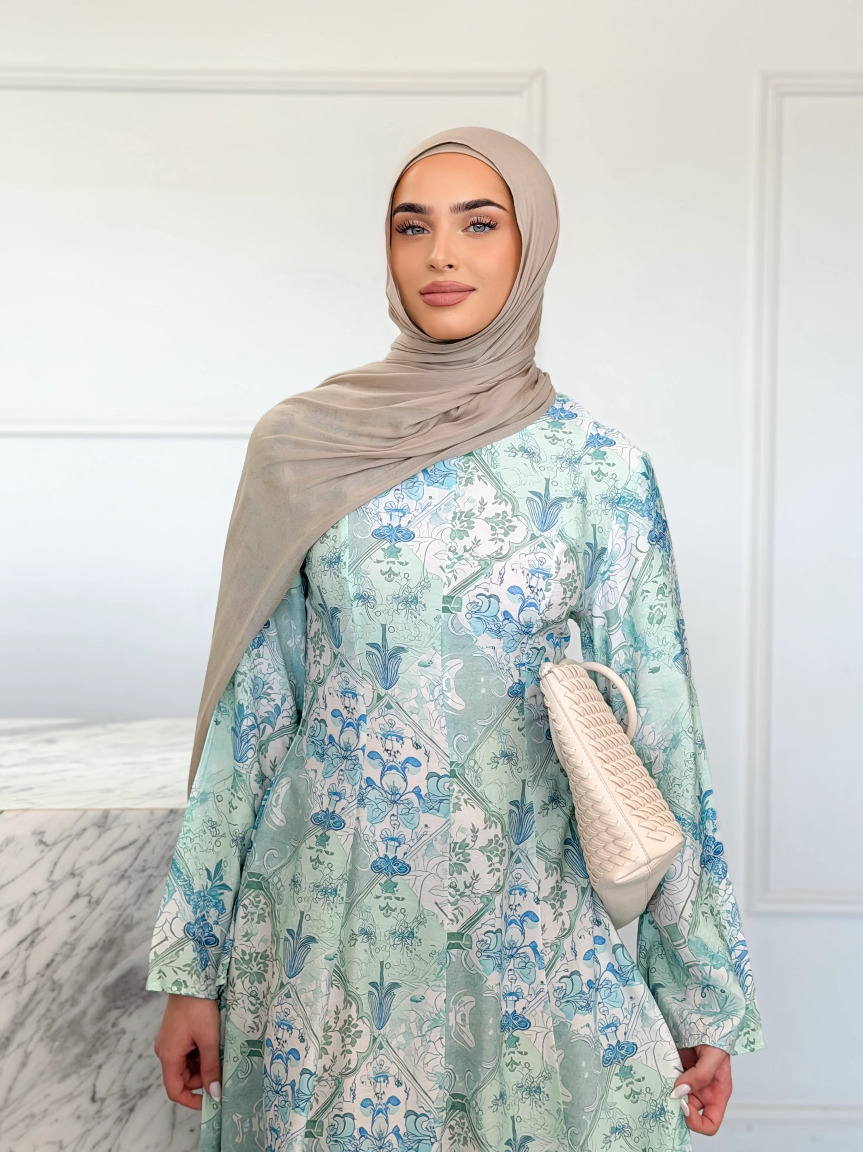 Hajar Dress - Mint Print - Image 3