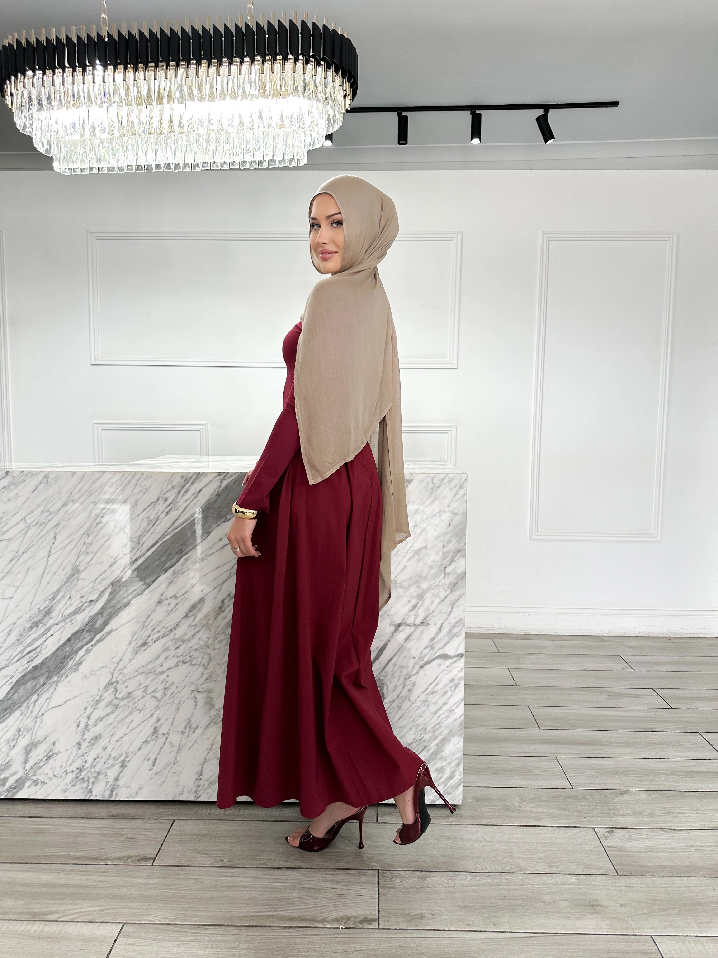 Jasmin Dress - Burgundy - Image 2