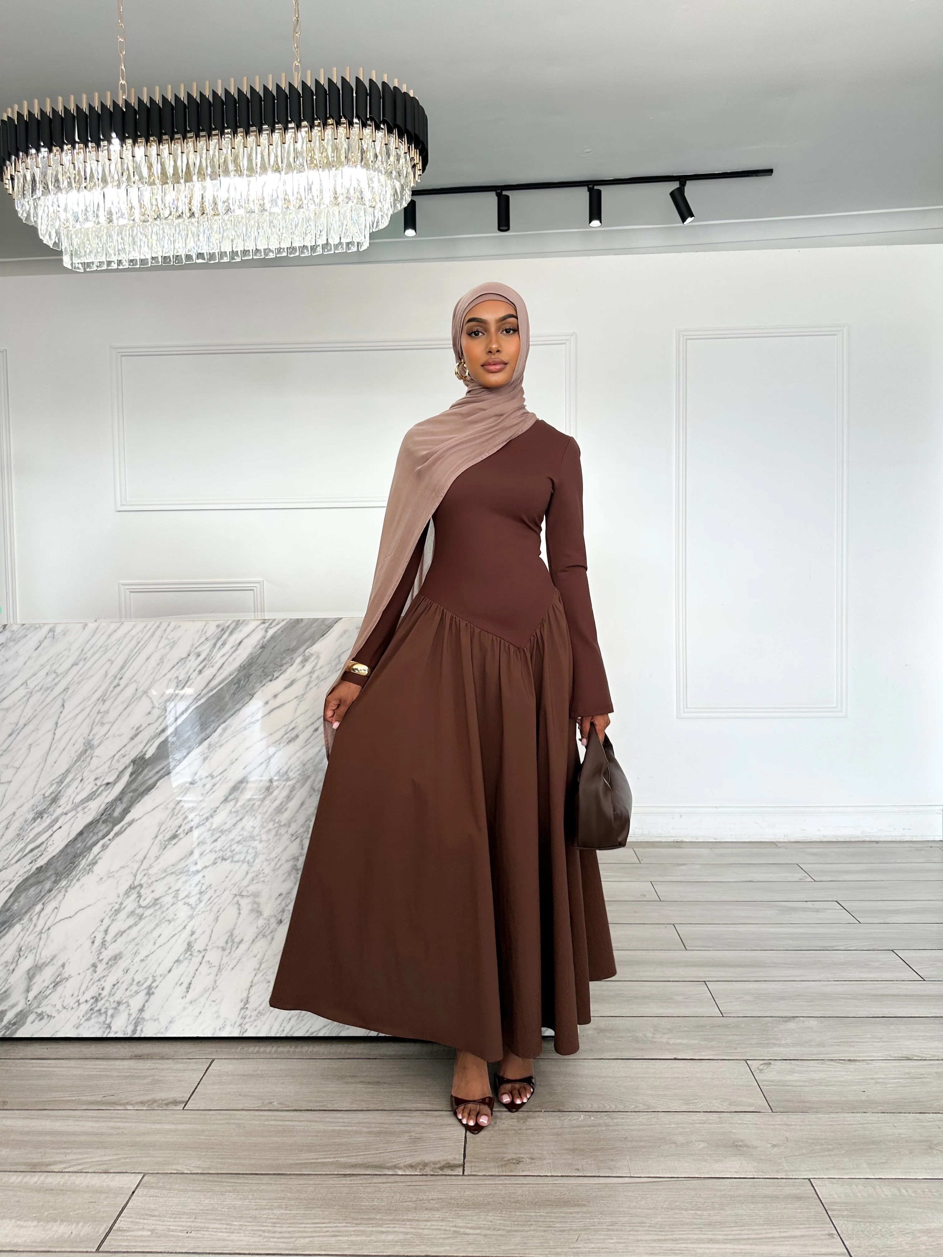 Jasmin Dress - Chocolate - Image 3