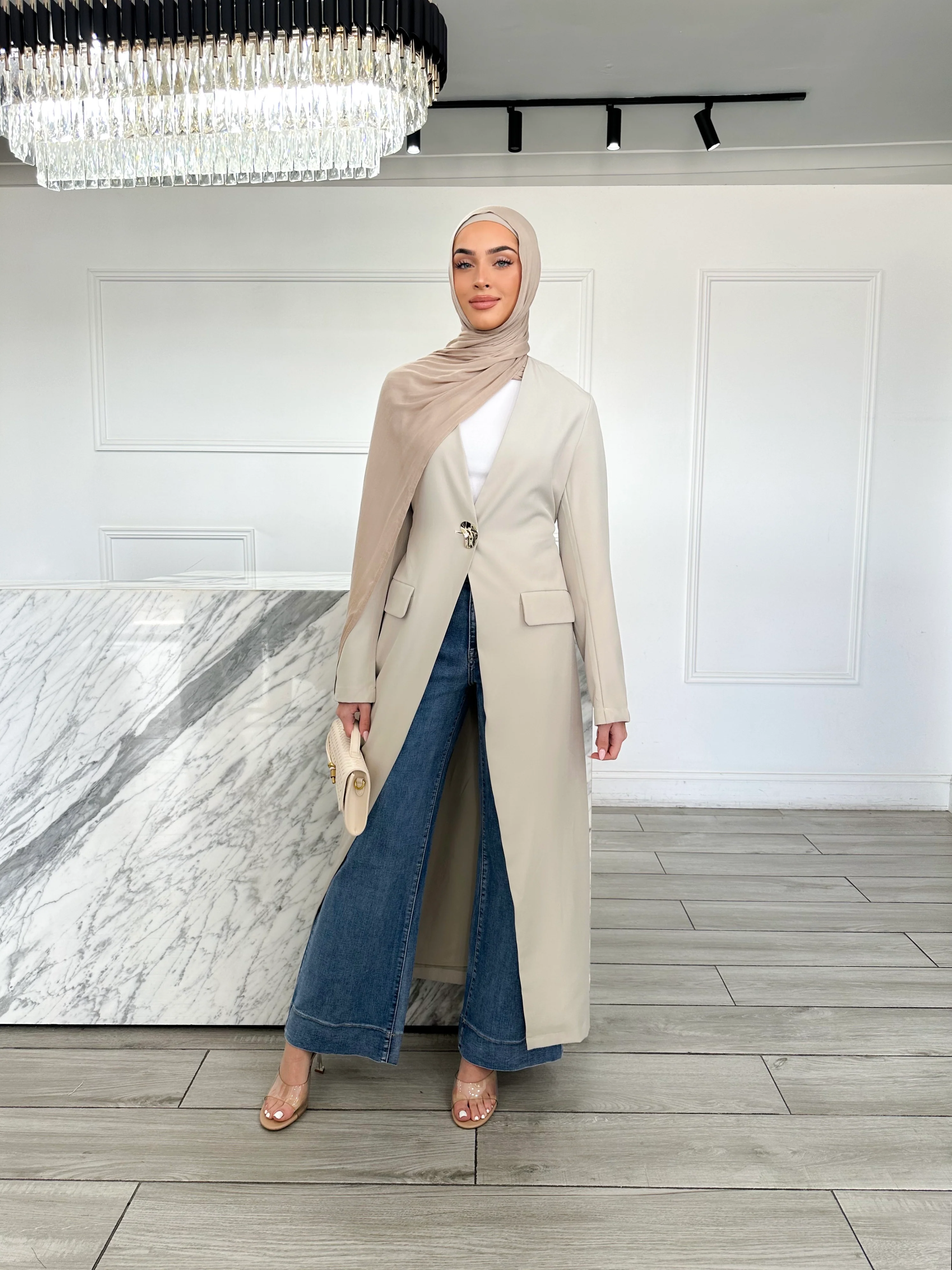 Sakina Maxi Blazer - Nude