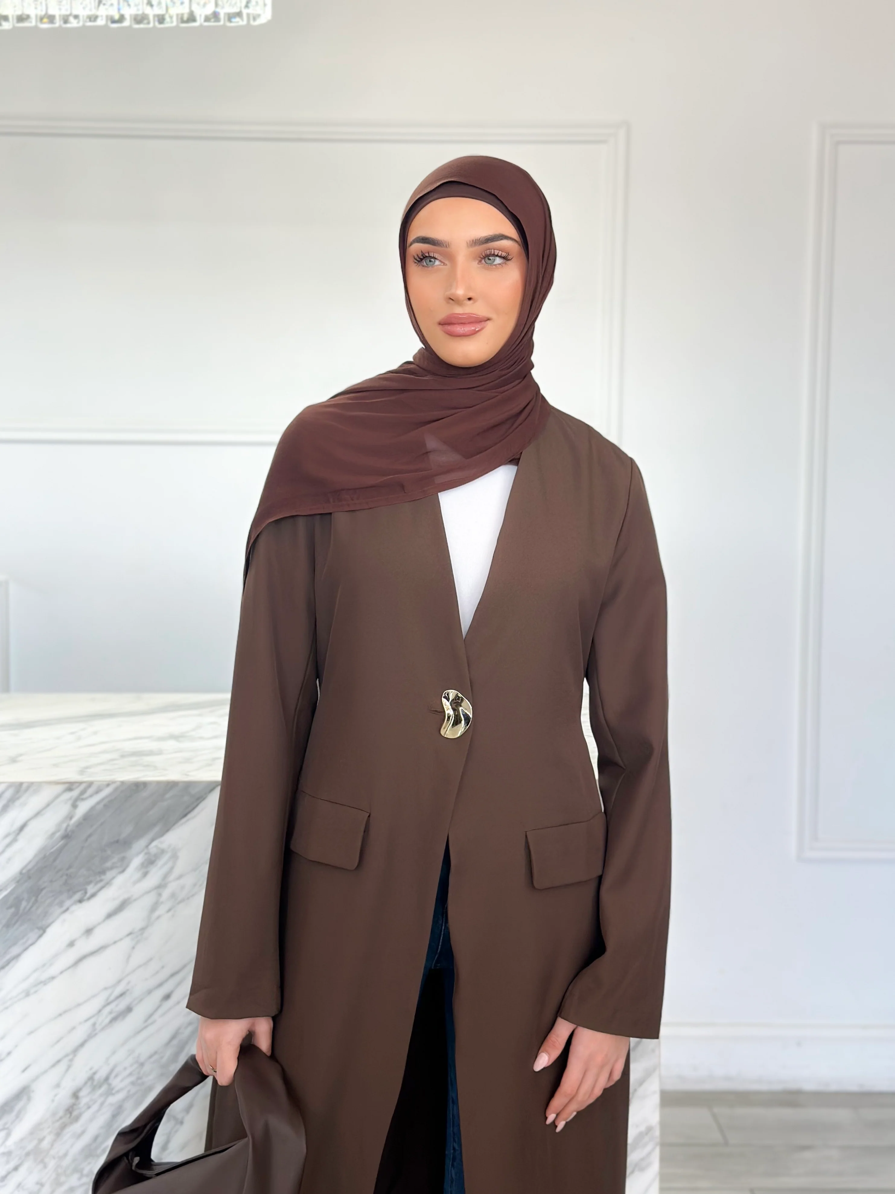 Sakina Maxi Blazer - Chocolate