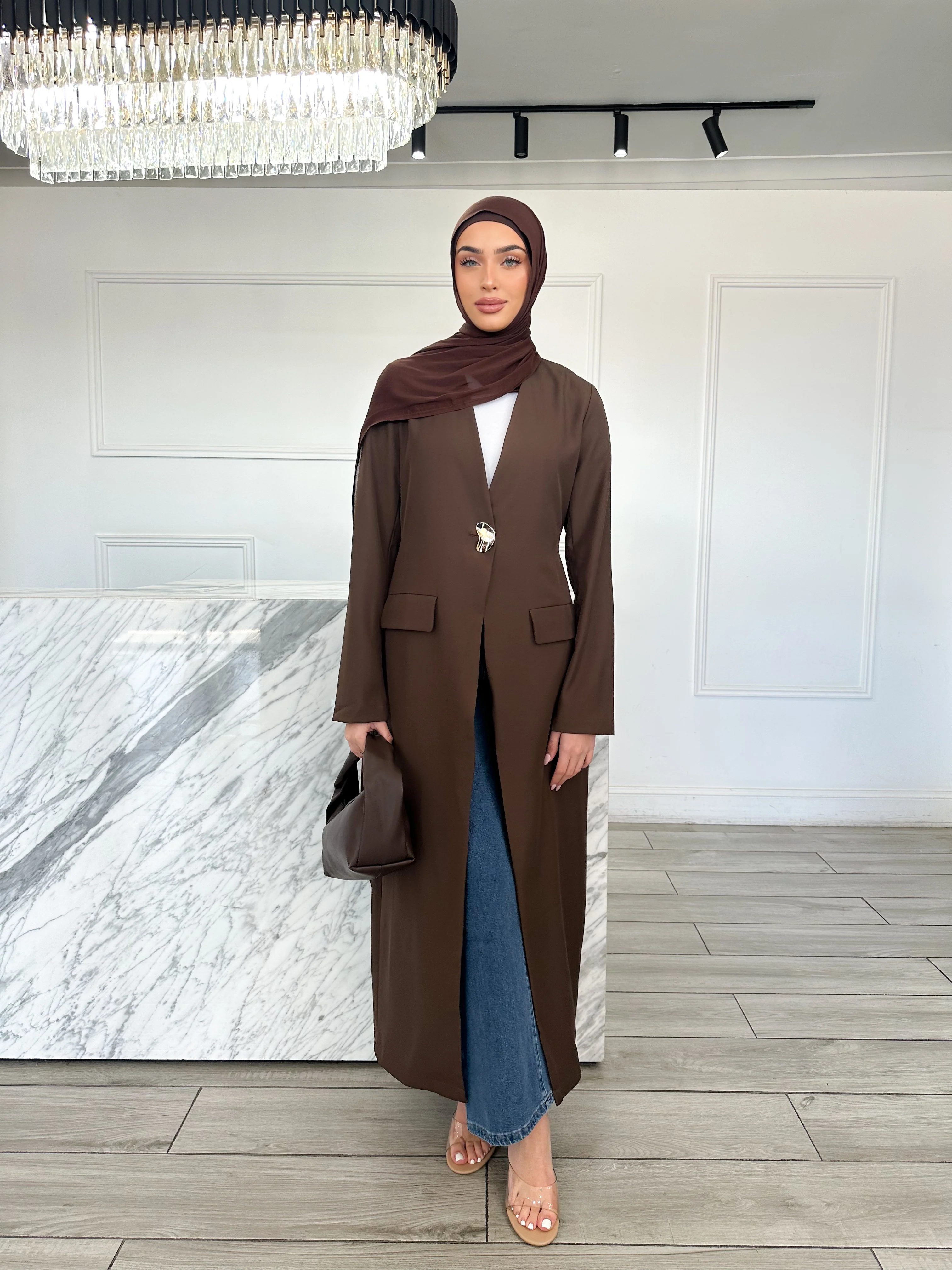 Sakina Maxi Blazer - Chocolate - Image 3