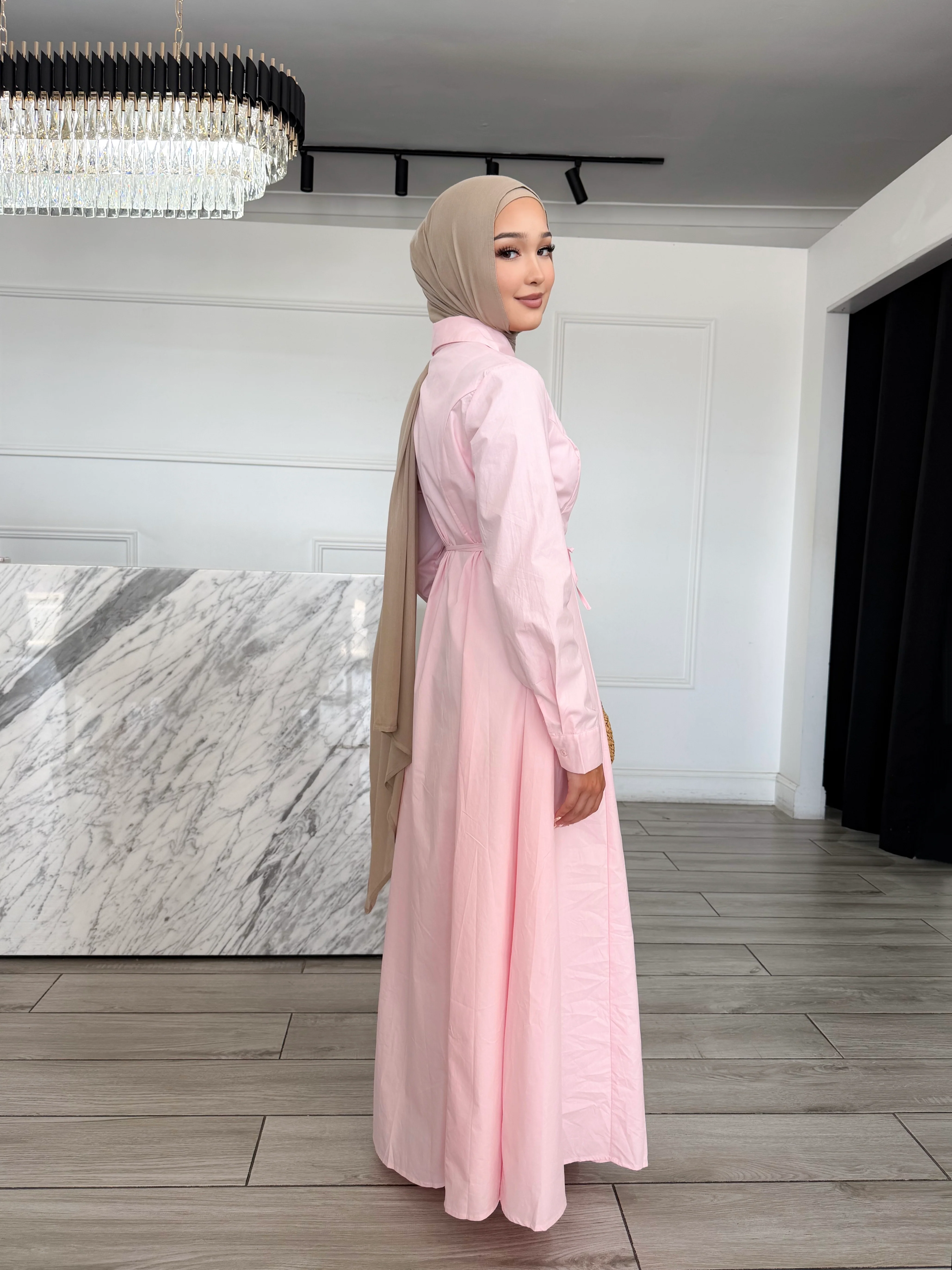 Shirt Dress - Baby Pink - Image 2